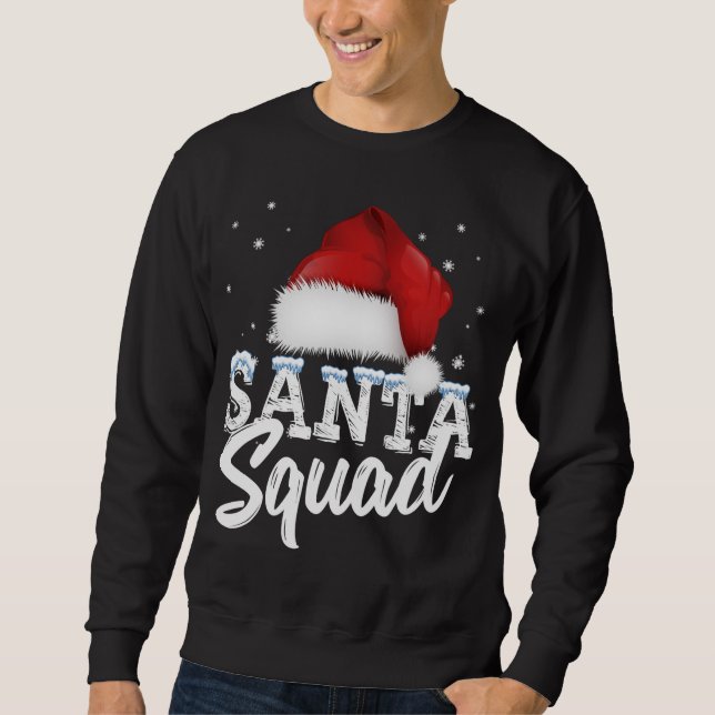 Sudadera Navidades de equipo Santa Squad familia coincidien (Anverso)