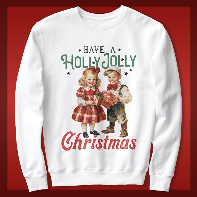 Sudadera Navidades de estilo vintage Niños Holly Jolly (Subido por el creador)
