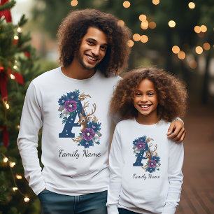 Sudadera Navidades de familias monogramadas de renos de inv