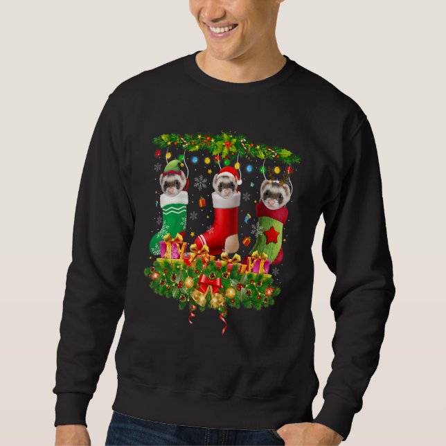 Sudadera Navidades de Ferret Socks X Mas Ilustra Matchin Pa (Anverso)