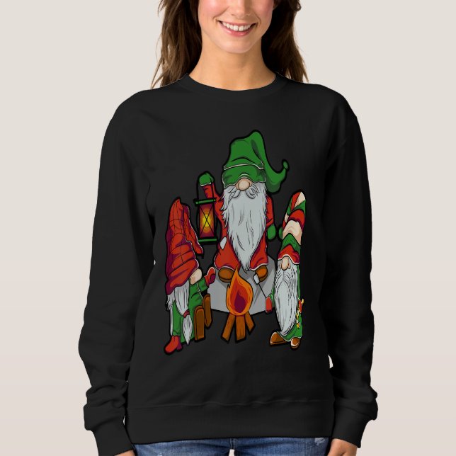 Sudadera Navidades De Festividades Verdes Y Rojas Gnome Esc (Anverso)