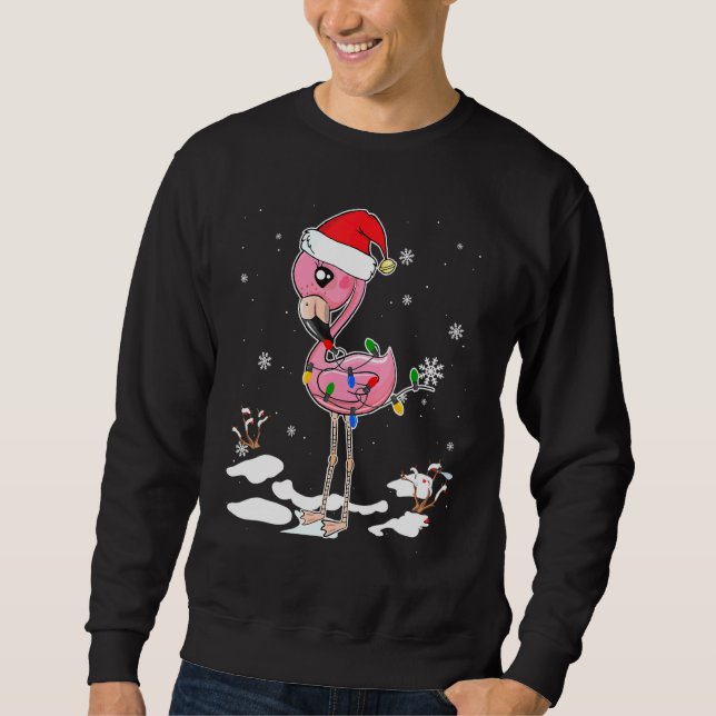 Sudadera Navidades de Flamingo Santa Hat Flamingo Encende N (Anverso)