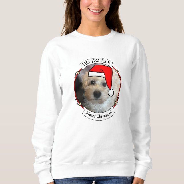 Sudadera Navidades de fotografía personalizado Santa Hat Ma (Anverso)