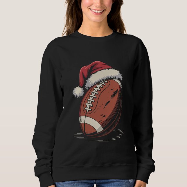 Sudadera Navidades de fútbol americano Santa Hat Sports (Anverso)