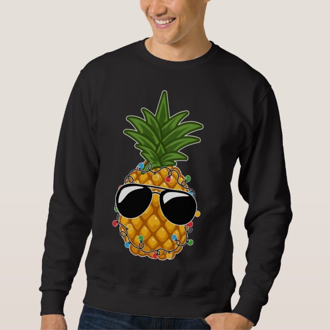 Sudadera Navidades De Gafas De Sol De Piña De Fruta Tropica (Anverso)