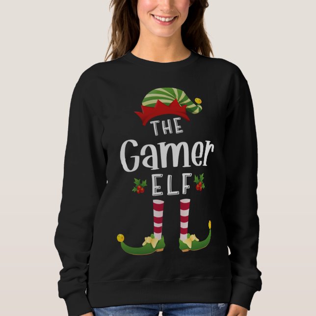 Sudadera Navidades de gamer Elf coincidiendo Pajama X-Mas F (Anverso)