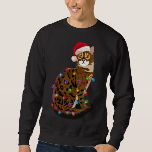 Sudadera Navidades de gato bengalíes iluminan el amante del