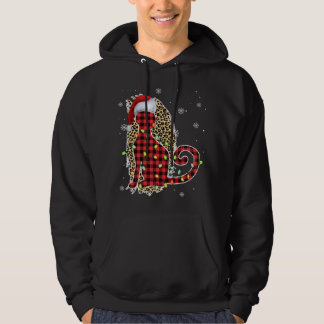 Sudadera Navidades de gato leopardo búfalo colocado en rojo