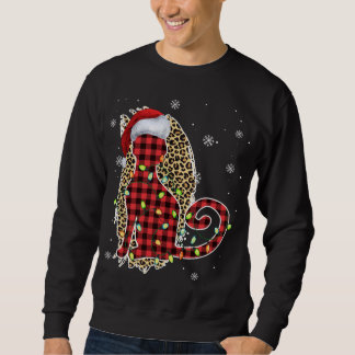 Sudadera Navidades de gato leopardo búfalo colocado en rojo