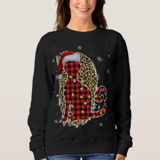 Sudadera Navidades de gato leopardo búfalo colocado en rojo