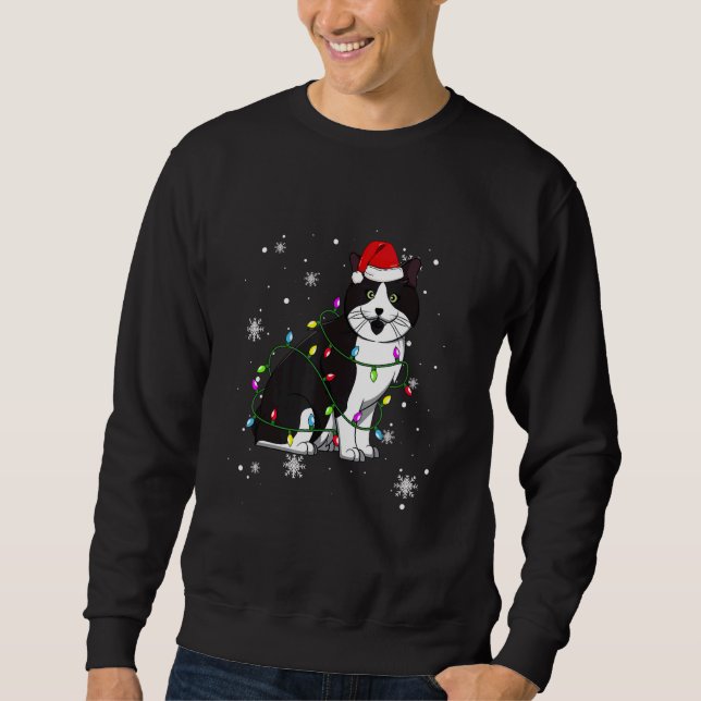 Sudadera Navidades de gatos circundantes iluminan a Navidad (Anverso)