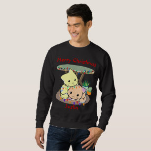 Sudadera Navidades de gatos en esteras, nombre personalizad