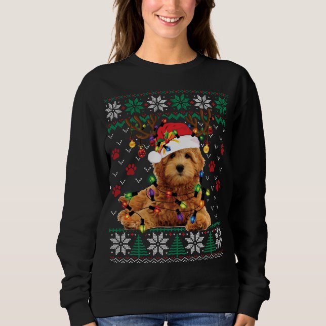 Sudadera Navidades de Goldendoodle Encantadores Dulces Dive (Anverso)