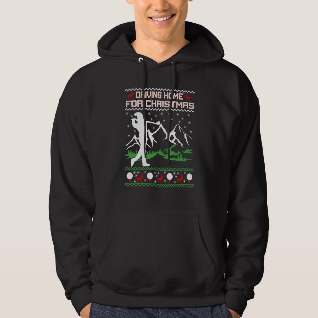 Sudadera Navidades de golf en un hogar para los feos navide (Anverso)