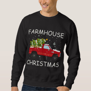 Sudadera Navidades de granjas Camión Rojo Árbol de Navidad