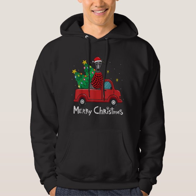 Sudadera Navidades de Greyhound Árbol de camiones Mamá Papá (Anverso)