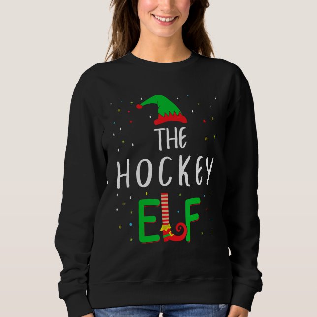 Sudadera Navidades De Hockey Elf Familiares Que Coinciden C (Anverso)