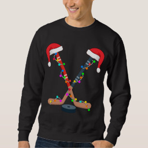 Sudadera Navidades de hockey Santa Hat iluminan divertidas