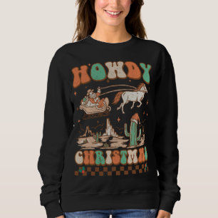 Sudadera Navidades de Howad Santa Riding Horse Xmas Western
