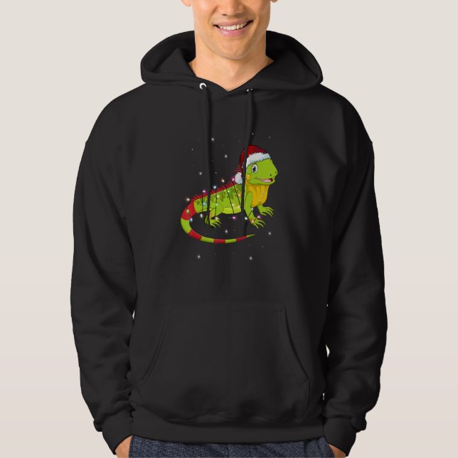 Sudadera Navidades de Iguana: Jóvenes animales suaves (Anverso)