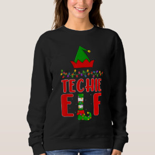 Sudadera Navidades de iluminación familiar Techie Elf Match