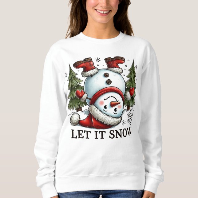 Sudadera Navidades de invierno de Let it Snow Funny Snowman (Anverso)