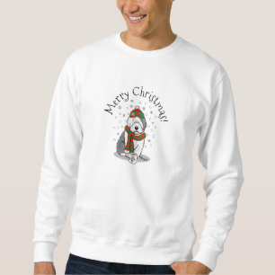 Sudadera Navidades de invierno Viejo perro pastor inglés gr