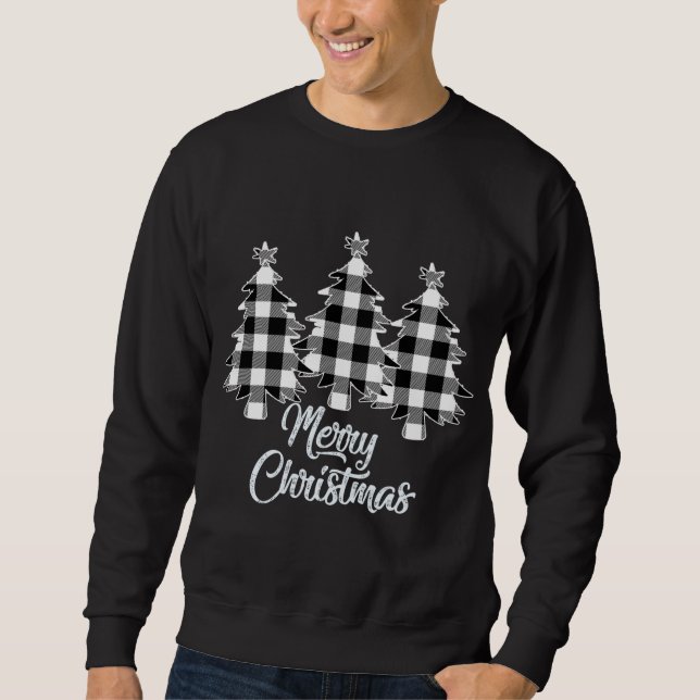 Sudadera Navidades de juego de búfalo blanco en árbol de Na (Anverso)