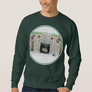 Sudadera Navidades de Keeshond picotean perro con pintura d
