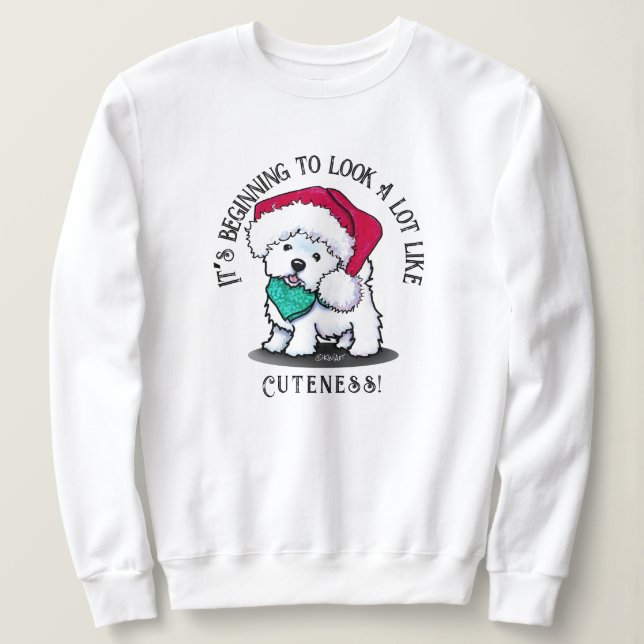 Sudadera Navidades de KiniArt Cutieface Westie Sweatshirt (Anverso del diseño)