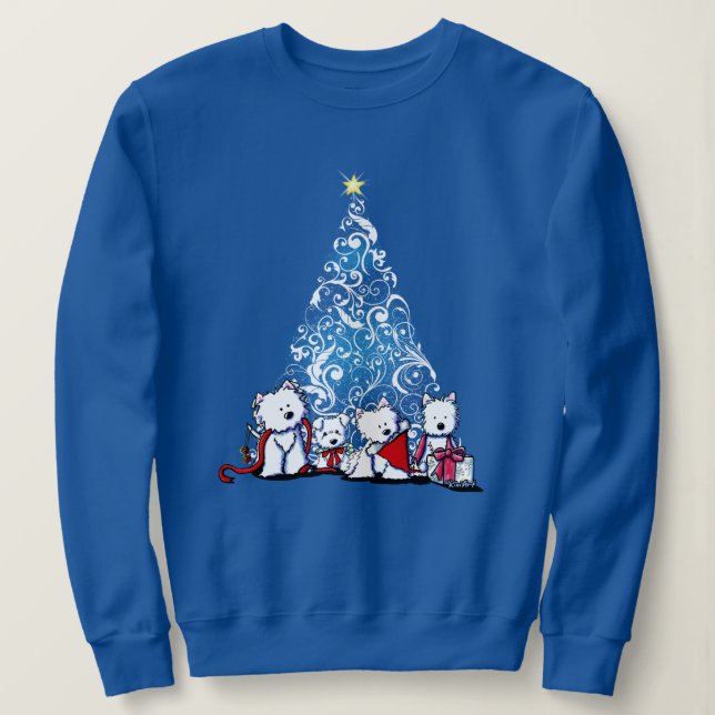 Sudadera Navidades de KiniArt Westie Terrier (Anverso del diseño)