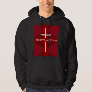 Sudadera Navidades de la Cruz Blanca Diseño Rojo Cristiano
