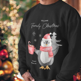 Sudadera Navidades de la familia Cute Penguin Matando a Pap