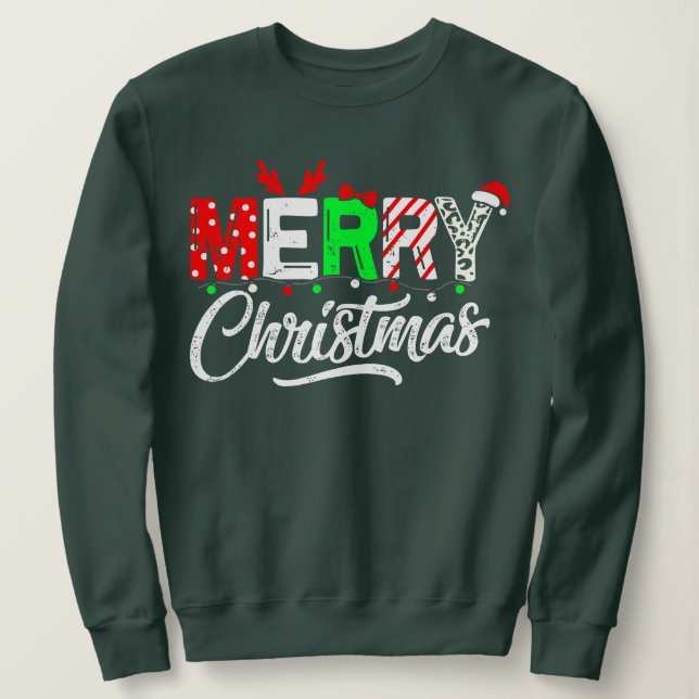 Sudadera Navidades de la familia de Cute Merry Christmas Ma (Anverso del diseño)