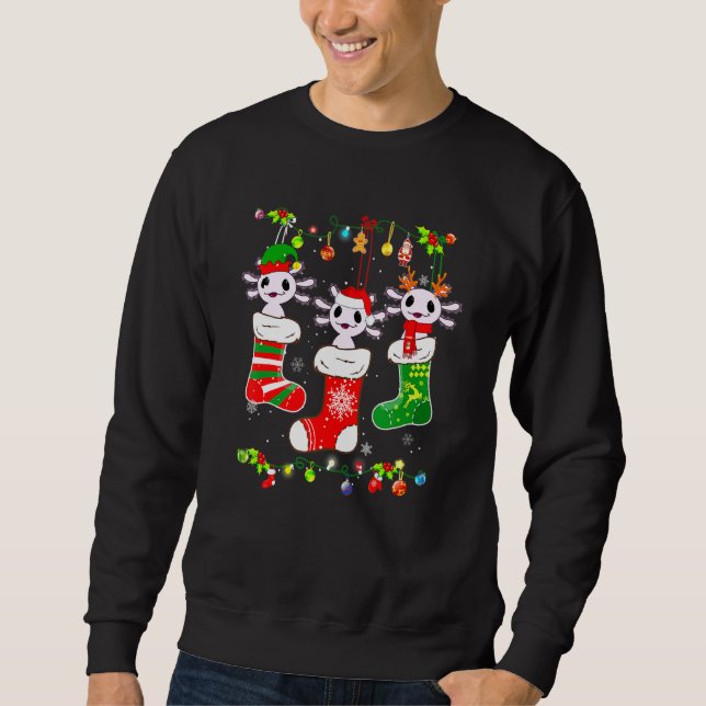 Sudadera Navidades de la familia de la luz de la cute Axolo (Anverso)
