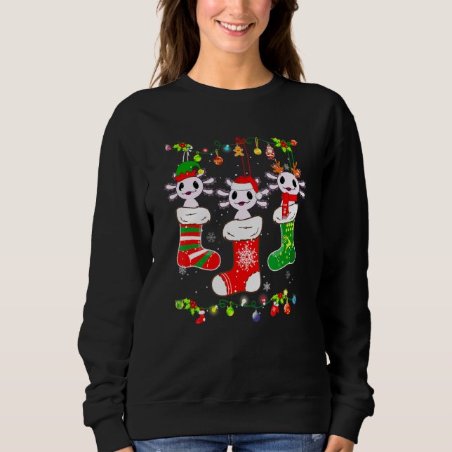 Sudadera Navidades de la familia de la luz de la cute Axolo (Anverso)