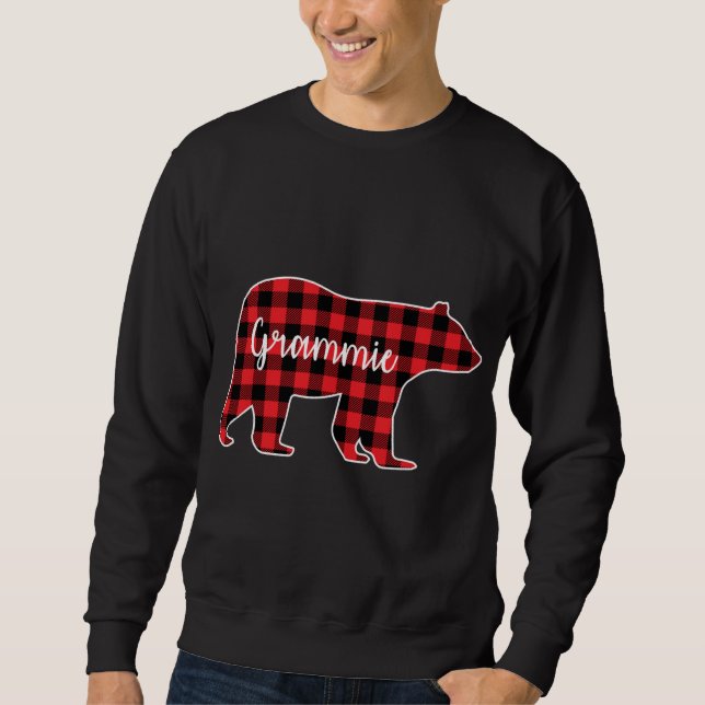 Sudadera Navidades de la familia Grammie Bear Red Plaid (Anverso)