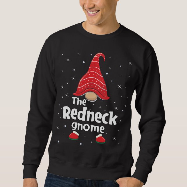 Sudadera Navidades de la familia Redneck Gnome Funny Paja (Anverso)