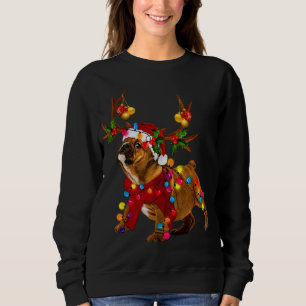 Sudadera Navidades de la luz de los renos de Santa bulldog