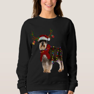 Sudadera Navidades de la luz de reno de Santa Schnauzer