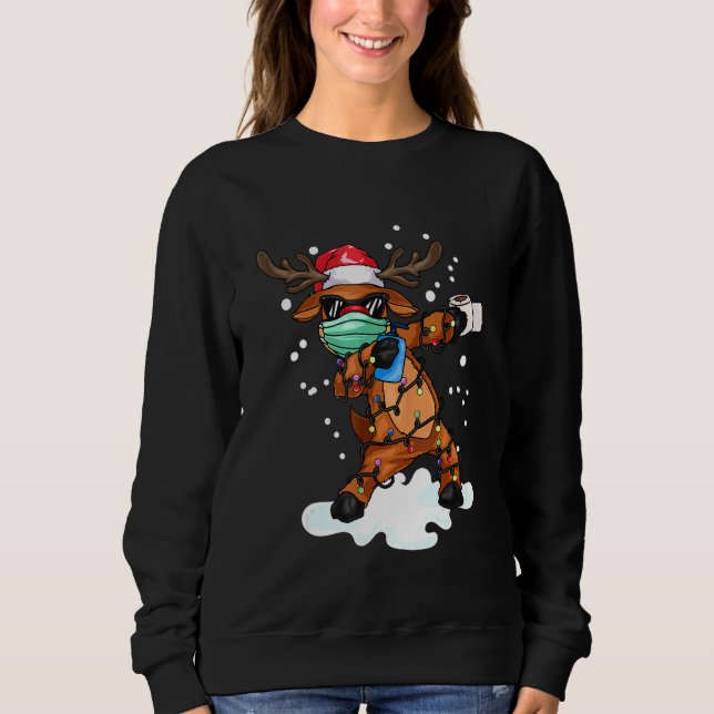 Sudadera Navidades de la máscara de reno de Dabbing (Anverso)