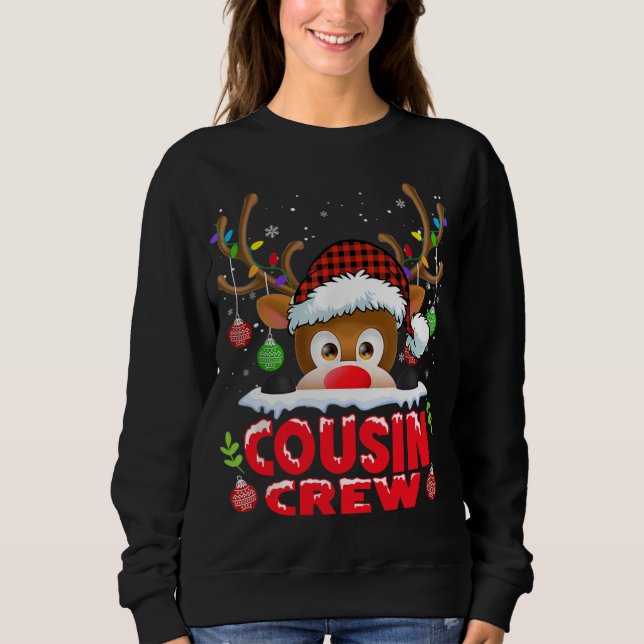 Sudadera Navidades de la tripulación de primo reno búfalo p (Anverso)