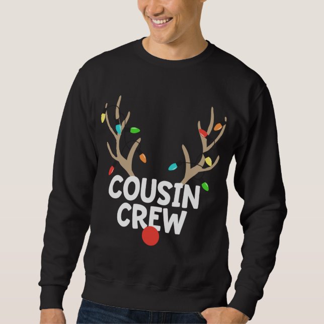 Sudadera Navidades de la tripulación de un primo de reno Pa (Anverso)