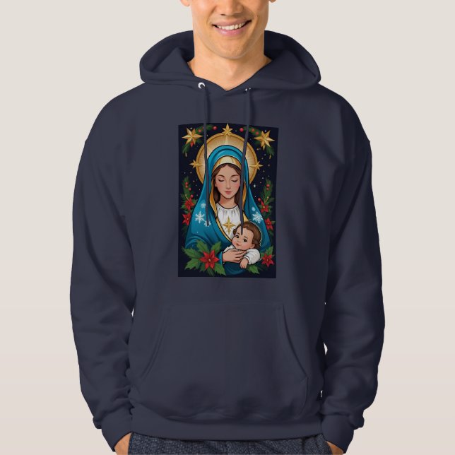 Sudadera Navidades de la Virgen María Católica (Anverso)