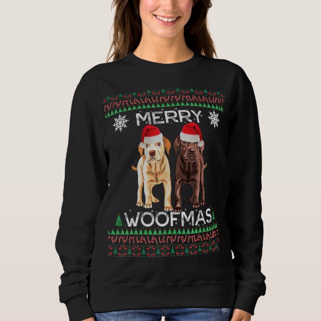 Sudadera Navidades de Labrador: Laboratorio amarillo feo de (Anverso)