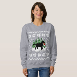 Sudadera Navidades de Labrador Negro: copos de nieve evergr