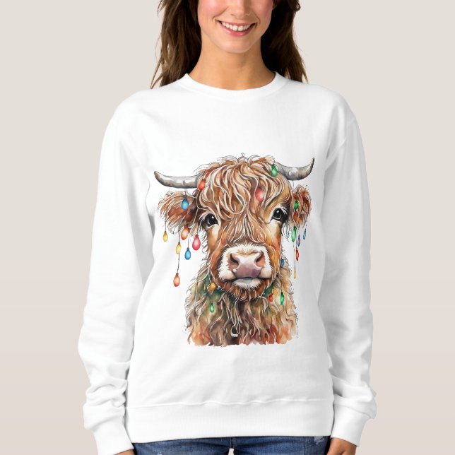 Sudadera Navidades de las vacas de Baby Highland (Anverso)