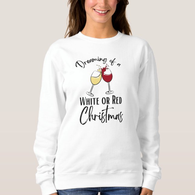 Sudadera Navidades de lentes de vino tinto blanco juegan co (Anverso)