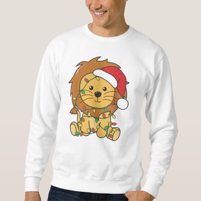 Sudadera Navidades de leones Animales de invierno leones fe (Anverso)
