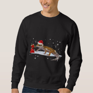 Sudadera Navidades de Leopard Gecko Santa Amantes de las Lu